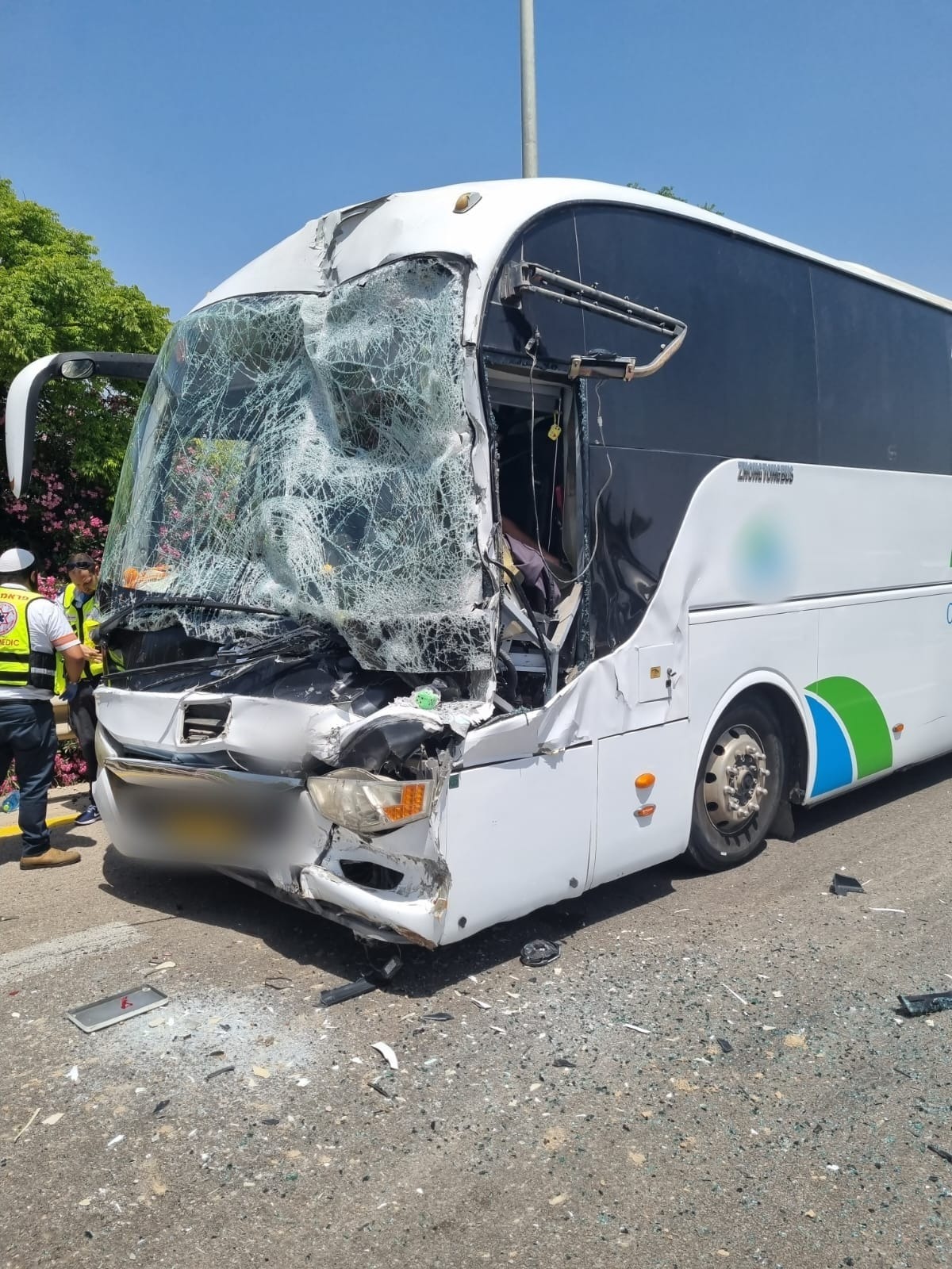 האוטובוס שנפגע בתאונה