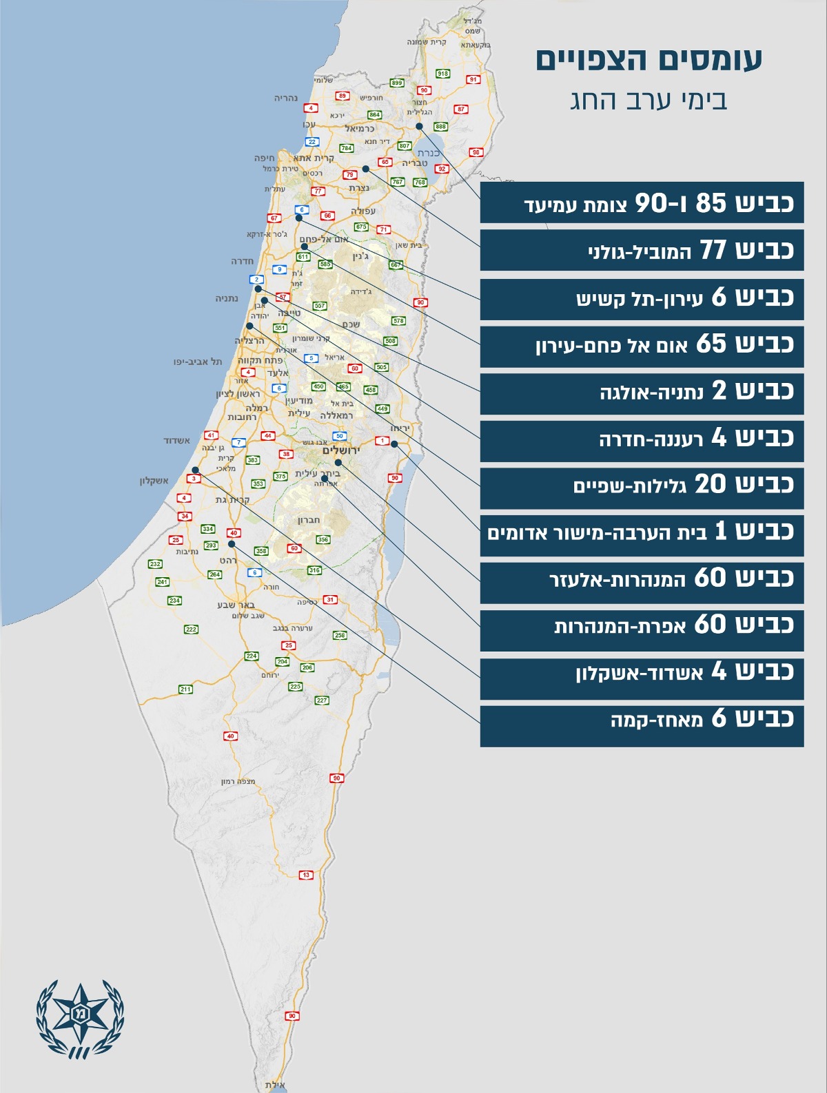 עומסים צפויים בערבי החג