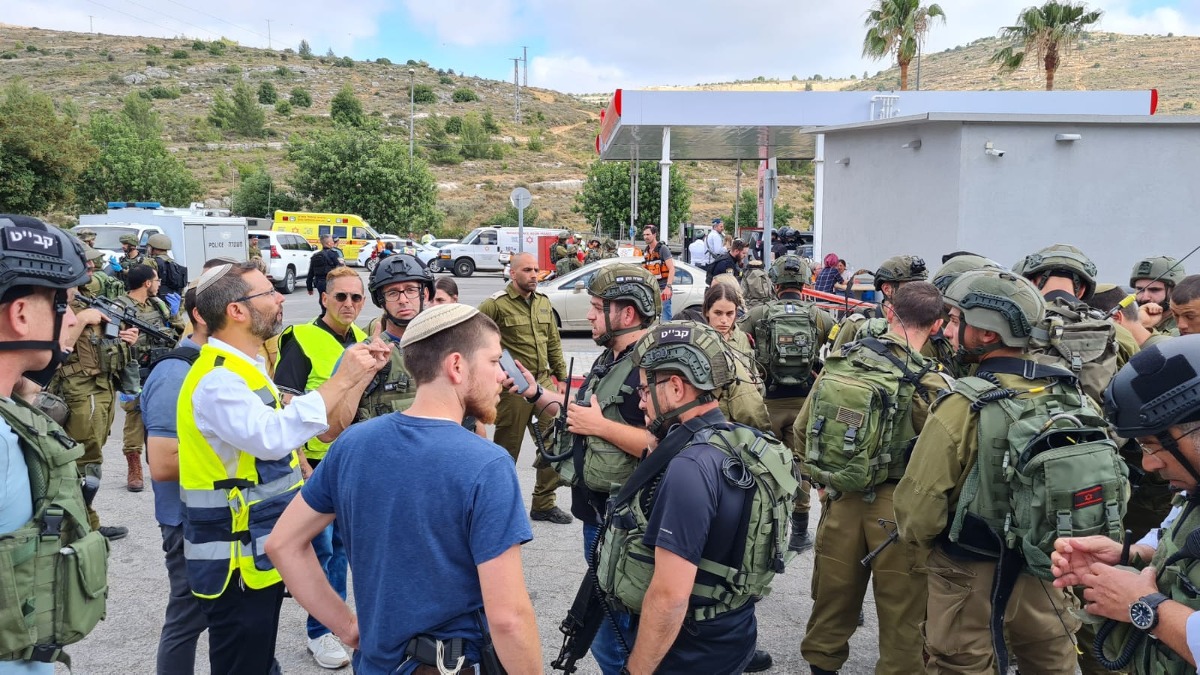זירת הפיגוע בכניסה לעלי