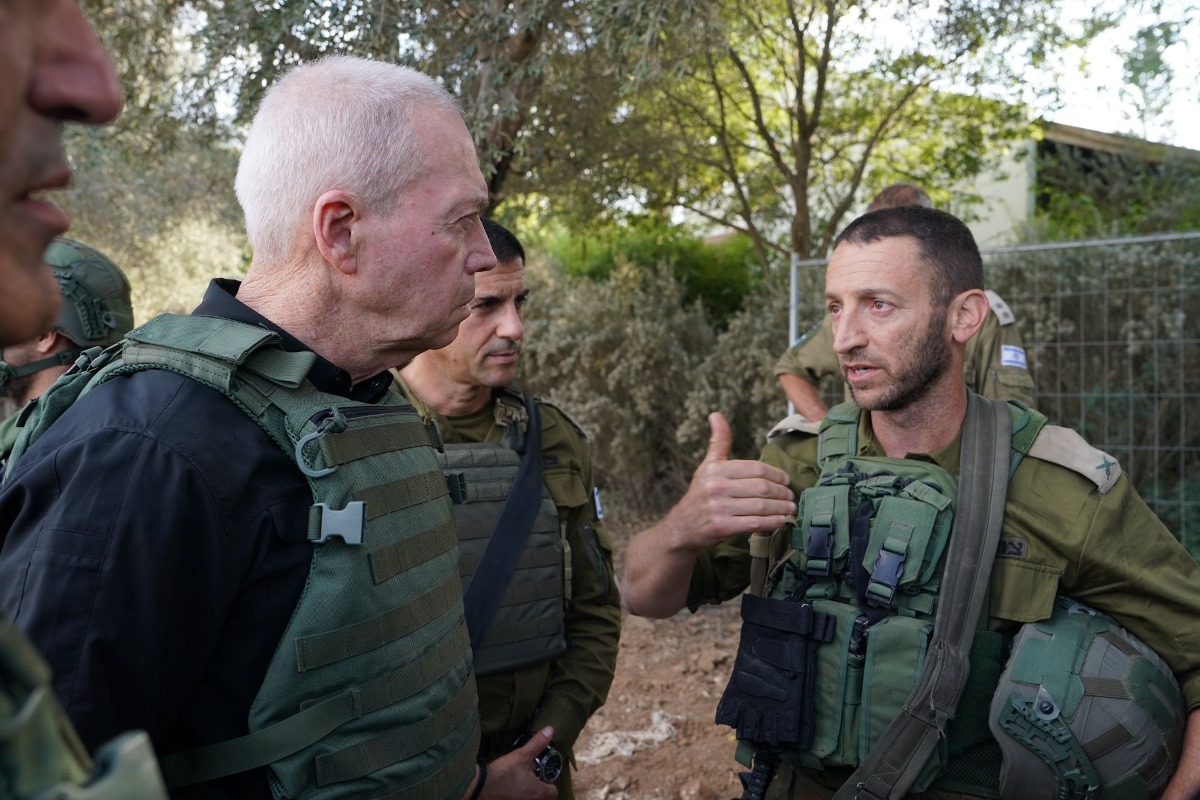 גלנט בשיחה עם הלוחמים