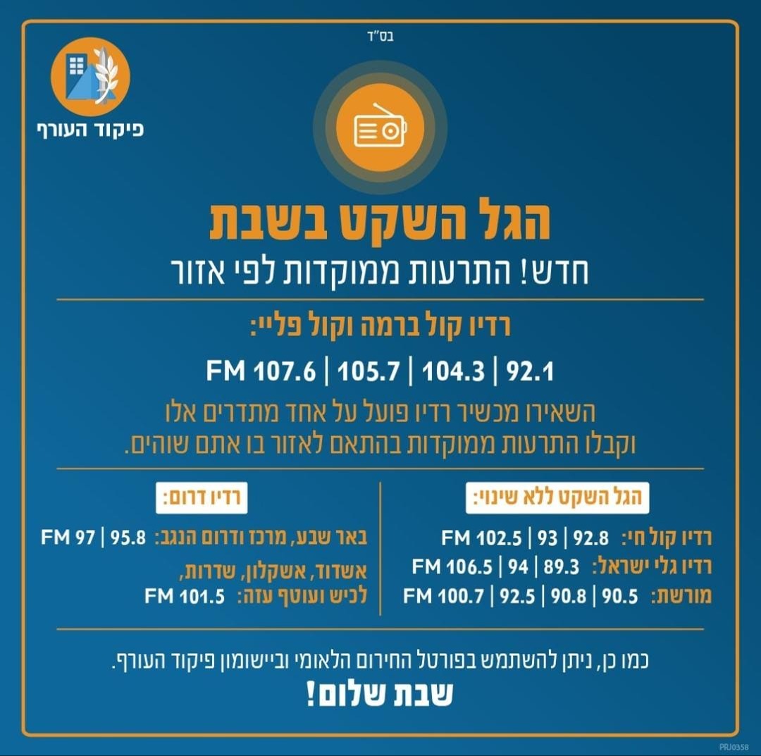 ההתראות ממוקדות לפי אזור