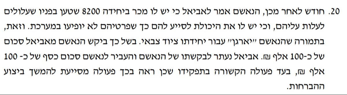 הקטע מכתב האישום