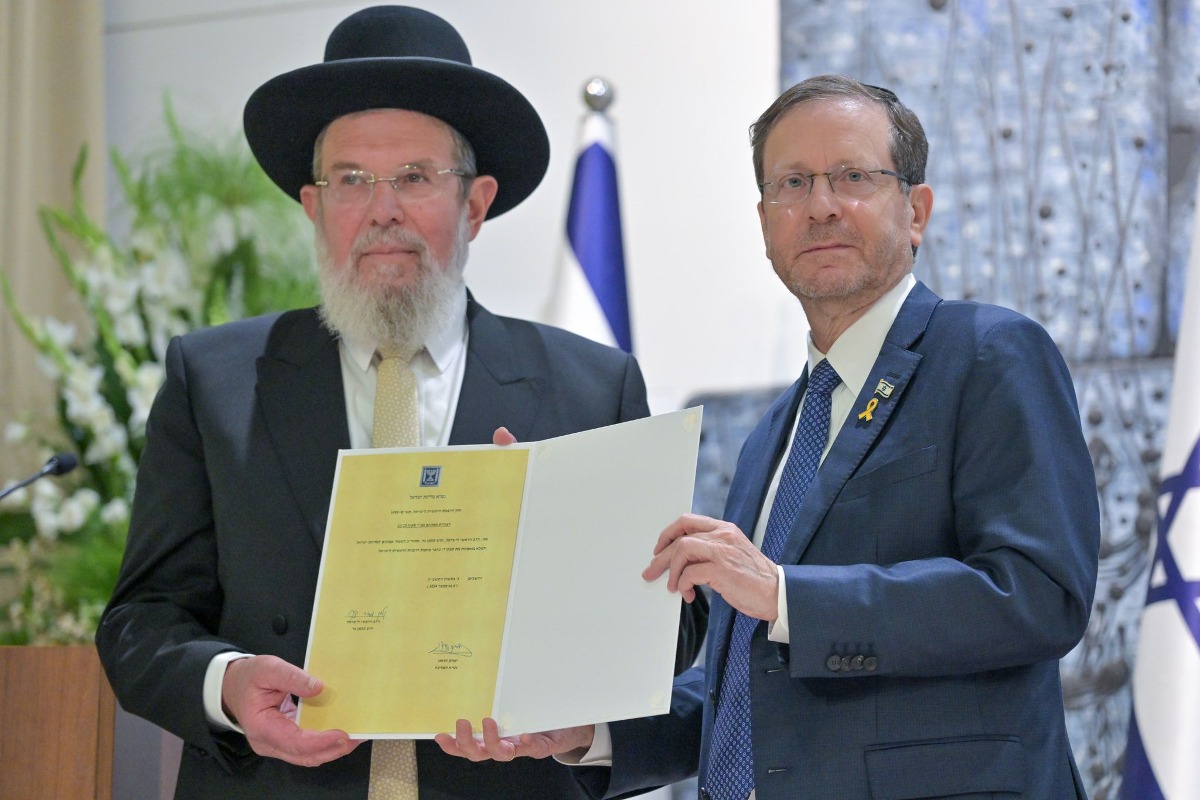 נשיא המדינה עם הרב הראשי