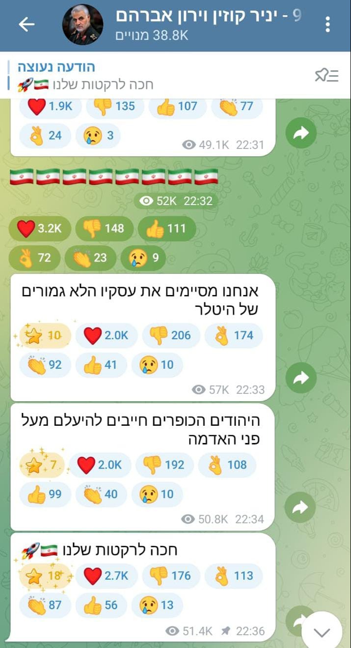 קבוצת הטלגרם לאחר הפריצה