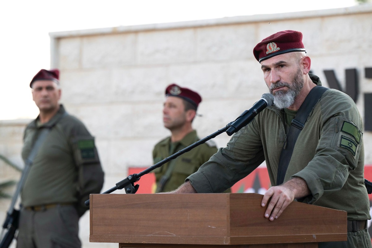 תא"ל דן גולדפוס נואם בטקס חילופי המפקדים
