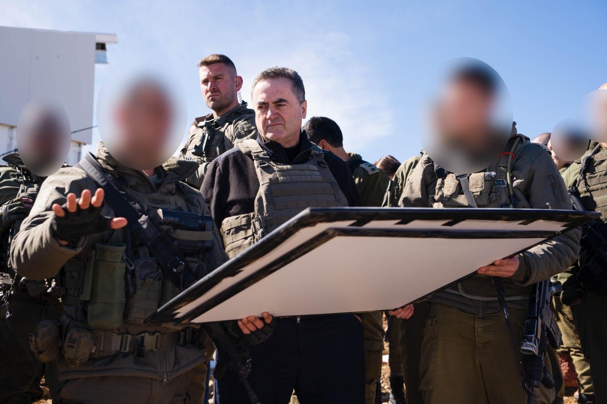 שר הביטחון ישראל כ"ץ בפסגת החרמון