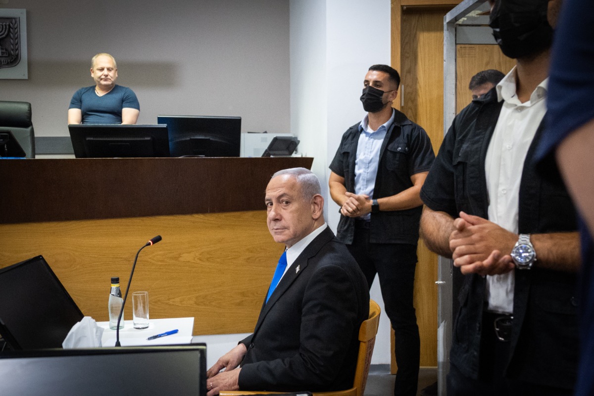 נתניהו במשפטו הבוקר