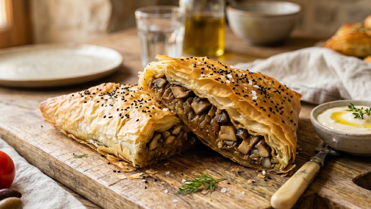 בורקס פילו במילוי פטריות ובצל