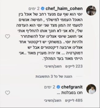 התגובה של חיים כהן