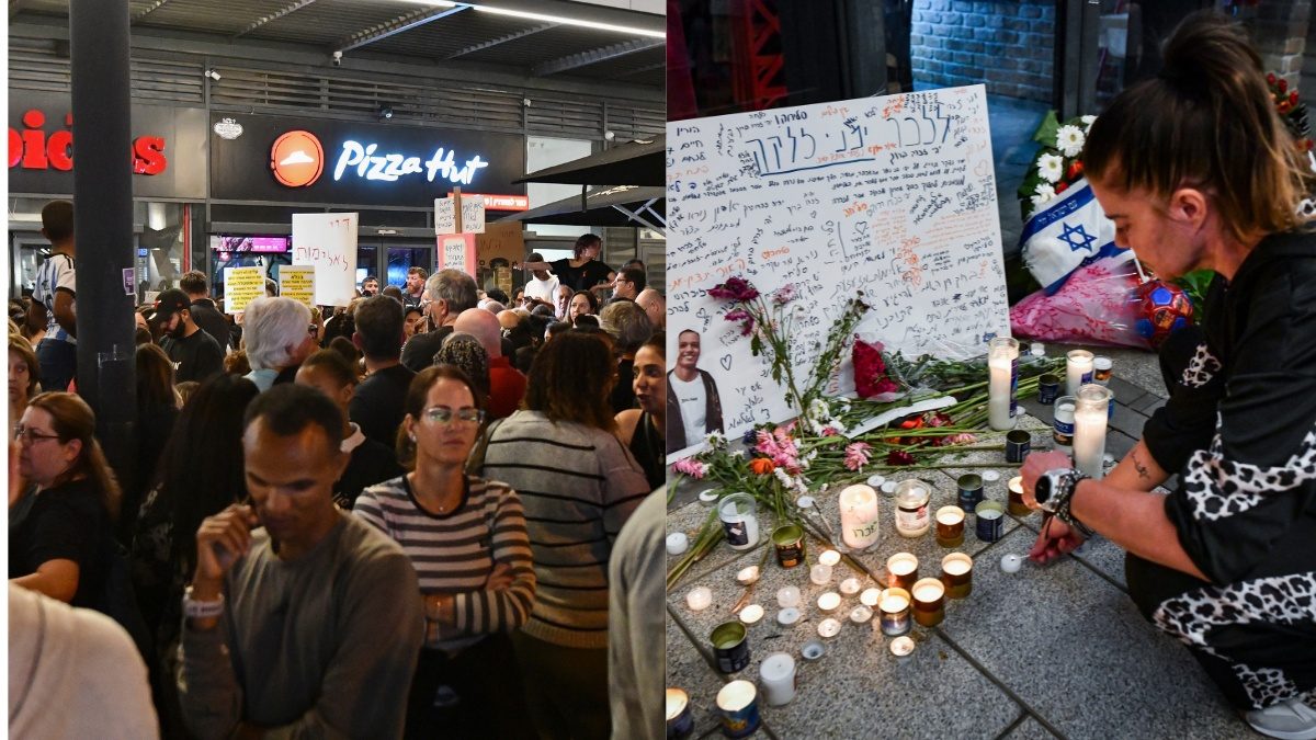 המונים הגיעו ליד הפיצריה כדי למחות על האלימות