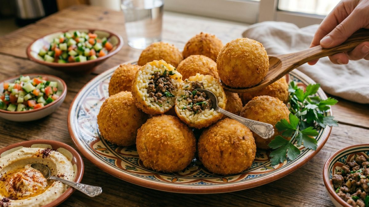 כדורי אורז ממולאים בבשר