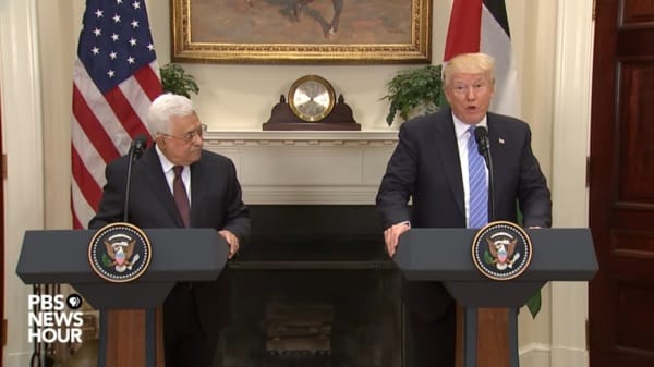 פגישת דונלד טראמפ ואבו מאזן בבית הלבן
